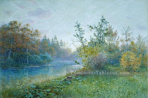 Mill Dam à Traunstein paysage luminisme William Stanley Haseltine Peintures à l'huile